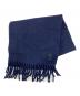 ami（アミ）の古着「DE COEUR LEATHER PATCH SCARF」｜ネイビー