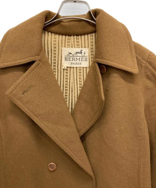 HERMES（エルメス）HERMES (エルメス) ウールコート ブラウン サイズ:38の古着・服飾アイテム