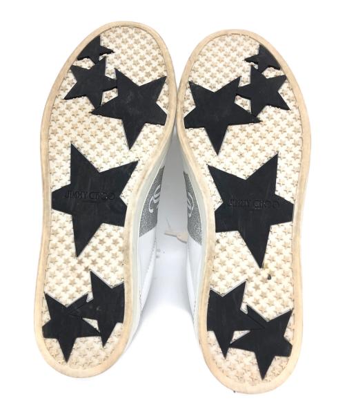 JIMMY CHOO（ジミーチュウ）JIMMY CHOO (ジミーチュウ) グリッターロゴスニーカー ホワイト サイズ:36の古着・服飾アイテム