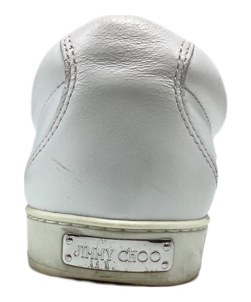JIMMY CHOO（ジミーチュウ）JIMMY CHOO (ジミーチュウ) グリッターロゴスニーカー ホワイト サイズ:36の古着・服飾アイテム