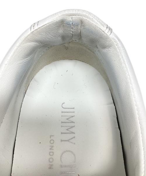 JIMMY CHOO（ジミーチュウ）JIMMY CHOO (ジミーチュウ) グリッターロゴスニーカー ホワイト サイズ:36の古着・服飾アイテム