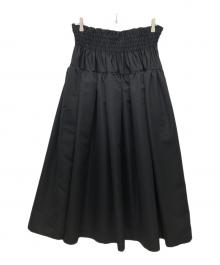JAN SOLVIE ASSEMBLY（ヤンソルヴィアッセンブリー）の古着「タフタシャーリングスカート」｜ブラック