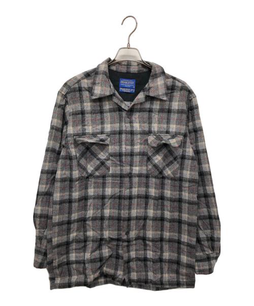 PENDLETON（ペンドルトン）PENDLETON (ペンドルトン) 開襟ボックスチェックシャツ/ボードシャツ グレー サイズ:Mの古着・服飾アイテム
