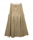 UN3D.アンスリード）の古着「FAKE LEATHER GATHER SK」｜ベージュ