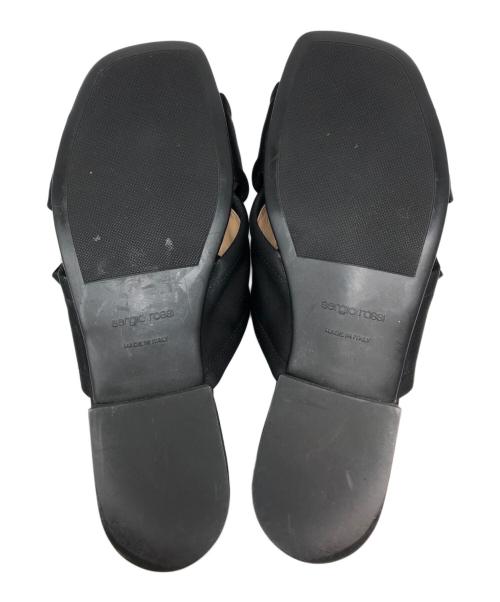 sergio rossi（セルジオロッシ）sergio rossi (セルジオロッシ) クリスタルビジュークロスサンダル ブラック サイズ:24の古着・服飾アイテム