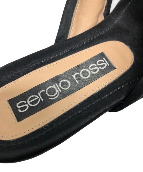 sergio rossi（セルジオロッシ）sergio rossi (セルジオロッシ) クリスタルビジュークロスサンダル ブラック サイズ:24の古着・服飾アイテム