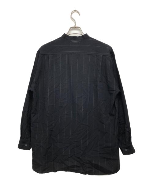 MARKA（マーカ）MARKA (マーカ) ストライプバンドカラーシャツ ブラック サイズ:Sの古着・服飾アイテム