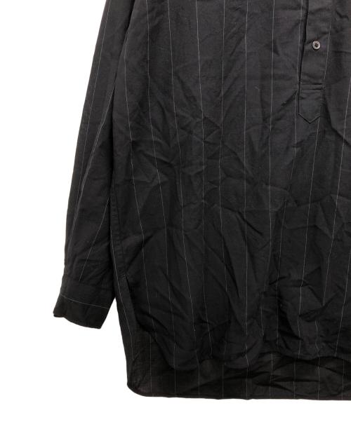 MARKA（マーカ）MARKA (マーカ) ストライプバンドカラーシャツ ブラック サイズ:Sの古着・服飾アイテム