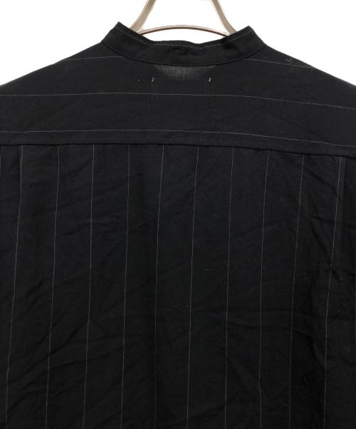 MARKA（マーカ）MARKA (マーカ) ストライプバンドカラーシャツ ブラック サイズ:Sの古着・服飾アイテム