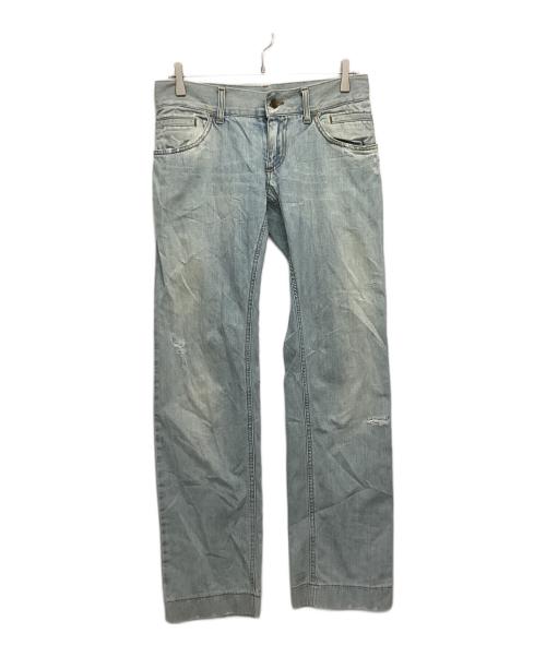 DOLCE & GABBANA（ドルチェ＆ガッバーナ）DOLCE & GABBANA (ドルチェ＆ガッバーナ) クラッシュデニムパンツ インディゴ サイズ:46の古着・服飾アイテム