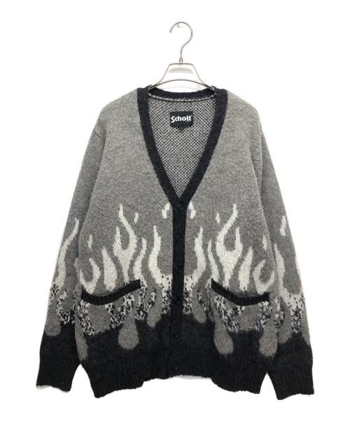 Schott（ショット）Schott (ショット) ファイヤーモヘアカーディガン グレー サイズ:Lの古着・服飾アイテム