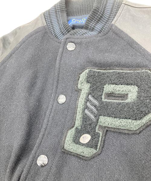 POLO RALPH LAUREN（ポロ・ラルフローレン）POLO RALPH LAUREN (ポロ・ラルフローレン) レザーワッペンスタジャン ブラック サイズ:Sの古着・服飾アイテム