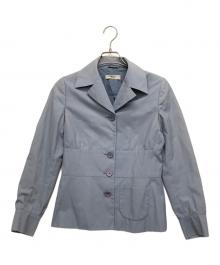 PRADA（プラダ）の古着「ペプラムジャケット」｜スカイブルー