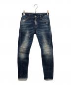 DSQUARED2ディースクエアード）の古着「ペンキ加工デニムパンツ」｜インディゴ
