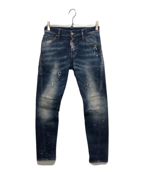 DSQUARED2（ディースクエアード）DSQUARED2 (ディースクエアード) ペンキ加工デニムパンツ インディゴ サイズ:44の古着・服飾アイテム