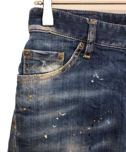 DSQUARED2（ディースクエアード）DSQUARED2 (ディースクエアード) ペンキ加工デニムパンツ インディゴ サイズ:44の古着・服飾アイテム
