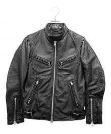 JACKROSE（ジャックローズ）の古着「ラムレザーシングルライダースジャケット」｜ブラック