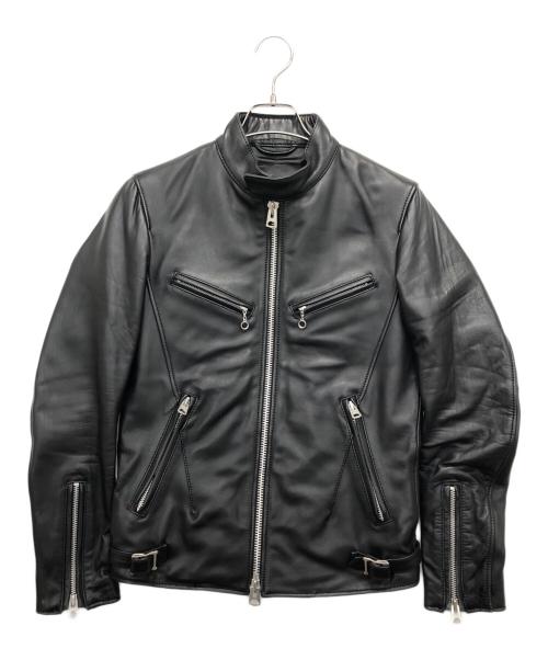 JACKROSE（ジャックローズ）JACKROSE (ジャックローズ) ラムレザーシングルライダースジャケット ブラック サイズ:2の古着・服飾アイテム