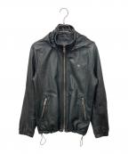 BURBERRY BLACK LABELバーバリーブラックレーベル）の古着「ラムレザーフーデットジャケット」｜ブラック