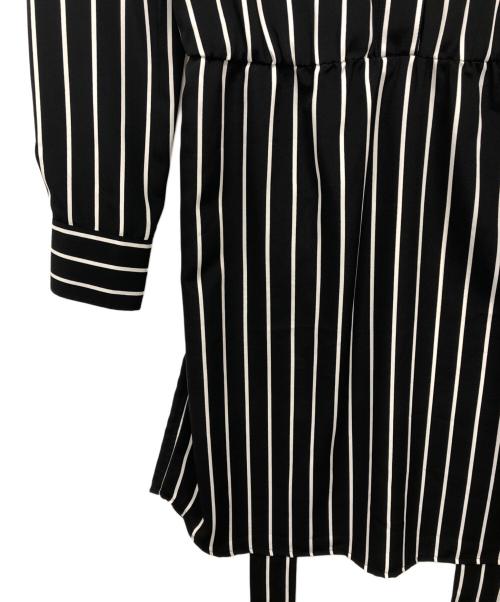 LAUREN RALPH LAUREN（ローレンラルフローレン）LAUREN RALPH LAUREN (ローレンラルフローレン) ストライプシャツワンピース ブラックの古着・服飾アイテム