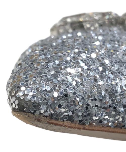 MIU MIU（ミュウミュウ）MIU MIU (ミュウミュウ) ビジュースパンコールミュール シルバー サイズ:37 1/2の古着・服飾アイテム