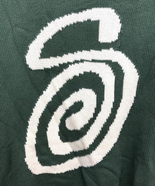 stussy（ステューシー）stussy (ステューシー) CURLY S SWEATER グリーン サイズ:Lの古着・服飾アイテム