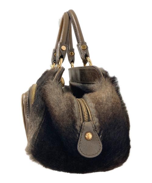 TOD'S（トッズ）TOD'S (トッズ) ファーハンドバッグ ブラウンの古着・服飾アイテム