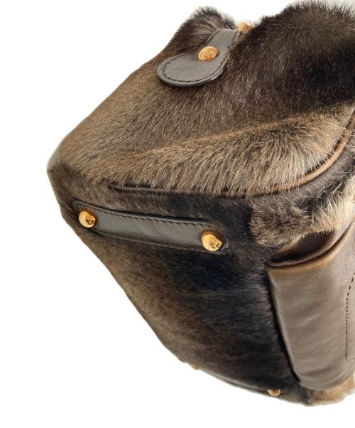 TOD'S（トッズ）TOD'S (トッズ) ファーハンドバッグ ブラウンの古着・服飾アイテム