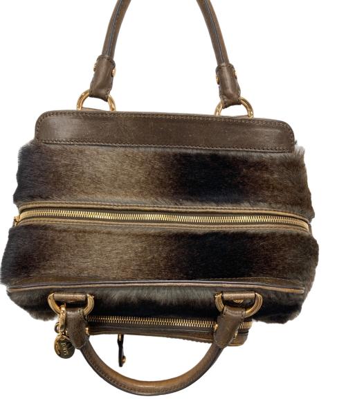 TOD'S（トッズ）TOD'S (トッズ) ファーハンドバッグ ブラウンの古着・服飾アイテム