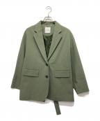 CLANEクラネ）の古着「ミックスカラーベルトジャケット」｜カーキ