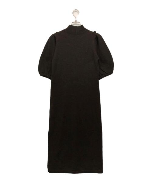 HER LIP TO（ハーリップトゥ）HER LIP TO (ハーリップトゥ) 半袖ニットワンピース ブラウン サイズ:Mの古着・服飾アイテム