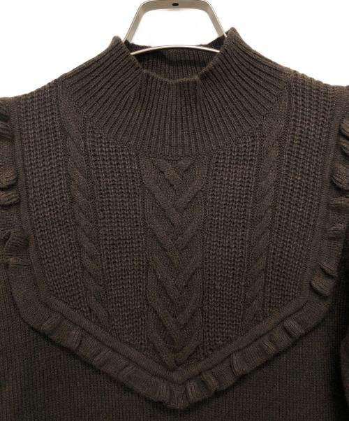 HER LIP TO（ハーリップトゥ）HER LIP TO (ハーリップトゥ) 半袖ニットワンピース ブラウン サイズ:Mの古着・服飾アイテム