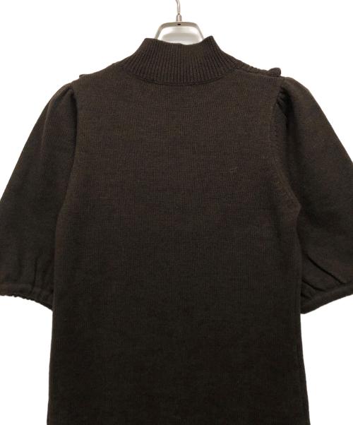 HER LIP TO（ハーリップトゥ）HER LIP TO (ハーリップトゥ) 半袖ニットワンピース ブラウン サイズ:Mの古着・服飾アイテム