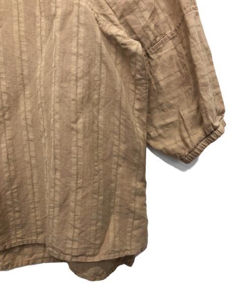 23区（ニジュウサンク）23区 (ニジュウサンク) カラミストライプパフスリーブブラウス ブラウン サイズ:38の古着・服飾アイテム