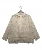 FRAMeWORKフレームワーク）の古着「アンティークレースオープンカラーシャツ」｜ベージュ