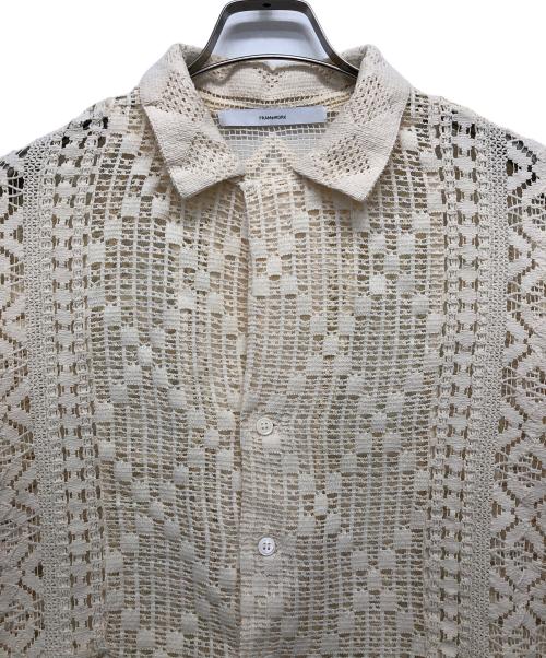 FRAMeWORK（フレームワーク）FRAMeWORK (フレームワーク) アンティークレースオープンカラーシャツ ベージュ サイズ:記載なしの古着・服飾アイテム