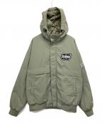 X-LARGEエクストララージ）の古着「NYLON PUFFER JACKET」｜オリーブ