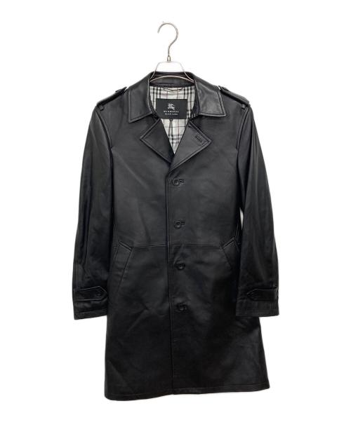 BURBERRY BLACK LABEL（バーバリーブラックレーベル）BURBERRY BLACK LABEL (バーバリーブラックレーベル) レザーコート ブラック サイズ:Mの古着・服飾アイテム