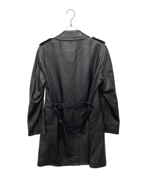 BURBERRY BLACK LABEL（バーバリーブラックレーベル）BURBERRY BLACK LABEL (バーバリーブラックレーベル) レザーコート ブラック サイズ:Mの古着・服飾アイテム