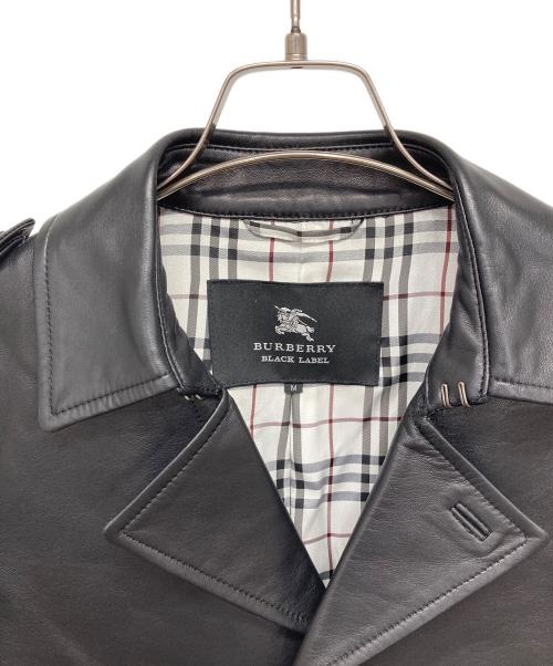 BURBERRY BLACK LABEL（バーバリーブラックレーベル）BURBERRY BLACK LABEL (バーバリーブラックレーベル) レザーコート ブラック サイズ:Mの古着・服飾アイテム