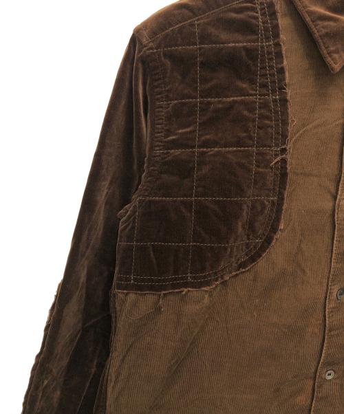 COMME des GARCONS HOMME（コムデギャルソン オム）COMME des GARCONS HOMME (コムデギャルソン オム) ベロア切替コーデュロイシャツ ブラウン サイズ:Sの古着・服飾アイテム