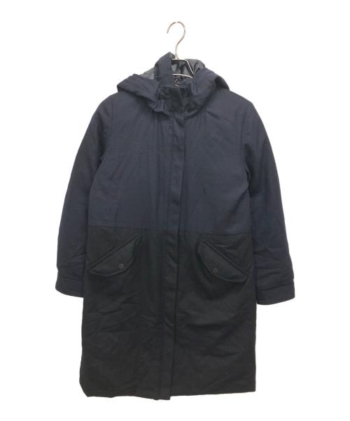 PS Paul Smith（ＰＳポールスミス）PS Paul Smith (ＰＳポールスミス) 中綿コート ブラック×ネイビー サイズ:40の古着・服飾アイテム
