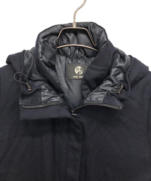 PS Paul Smith（ＰＳポールスミス）PS Paul Smith (ＰＳポールスミス) 中綿コート ブラック×ネイビー サイズ:40の古着・服飾アイテム
