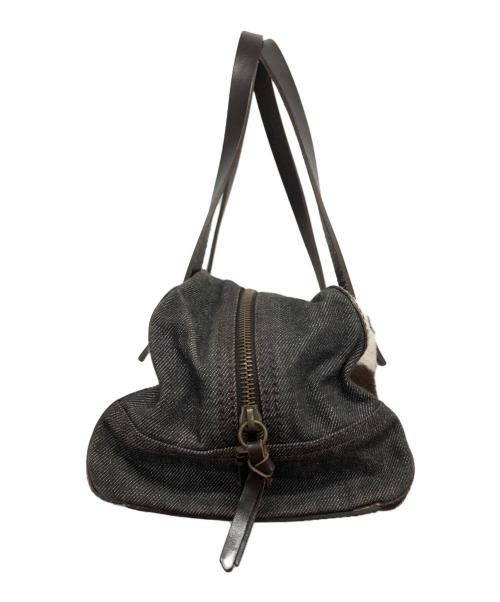 MIU MIU（ミュウミュウ）MIU MIU (ミュウミュウ) デニムハラコハンドバッグ ホワイトの古着・服飾アイテム