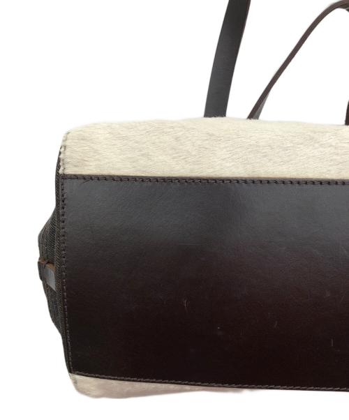 MIU MIU（ミュウミュウ）MIU MIU (ミュウミュウ) デニムハラコハンドバッグ ホワイトの古着・服飾アイテム