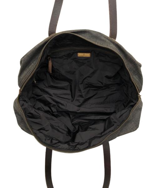 MIU MIU（ミュウミュウ）MIU MIU (ミュウミュウ) デニムハラコハンドバッグ ホワイトの古着・服飾アイテム