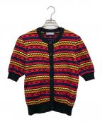 Yves Saint Laurentイヴサンローラン）の古着「総柄半袖カーディガン」｜マルチカラー