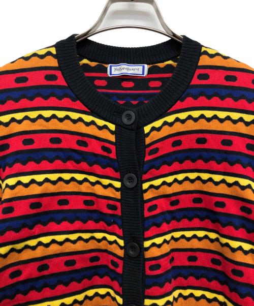 Yves Saint Laurent（イヴサンローラン）Yves Saint Laurent (イヴサンローラン) 総柄半袖カーディガン マルチカラー サイズ:Mの古着・服飾アイテム