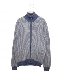 MORGANO（モルガーノ）の古着「ジップニットジャケット」｜ブルー
