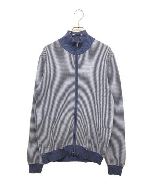 MORGANO（モルガーノ）MORGANO (モルガーノ) ジップニットジャケット ブルー サイズ:記載なしの古着・服飾アイテム
